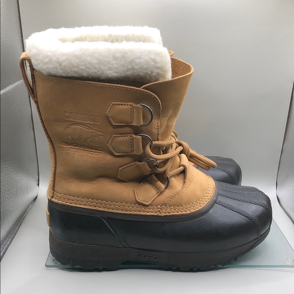 SOREL Women's Caribou II 2 Waterproof Boots Winter Snow Suede Rubber sz 7 EUC